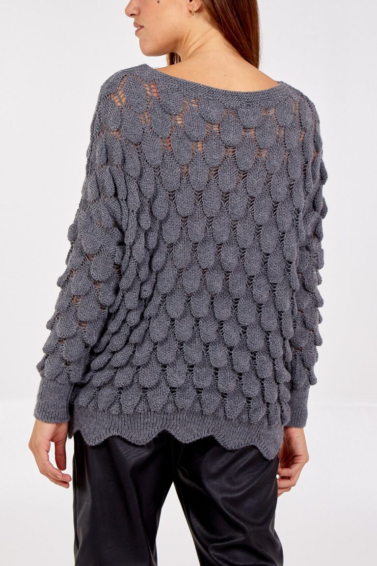 lipsy scallop long sleeve knitted jumper