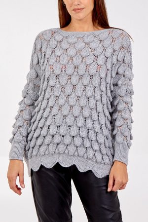 lipsy scallop long sleeve knitted jumper